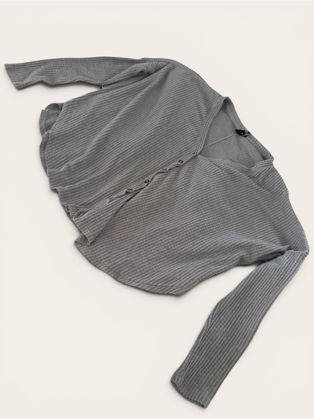 Urban Outfitters Gray Ribbed Button-Front Sweater